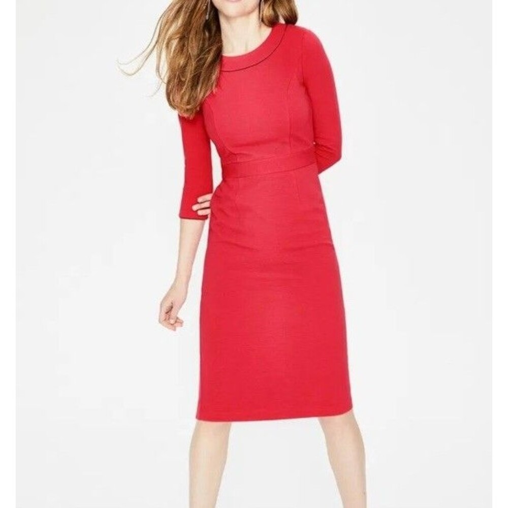 NWOT Boden Mia Ottoman Dress 6R U.S. Coral Career Classic Ribbed Knit Sheath